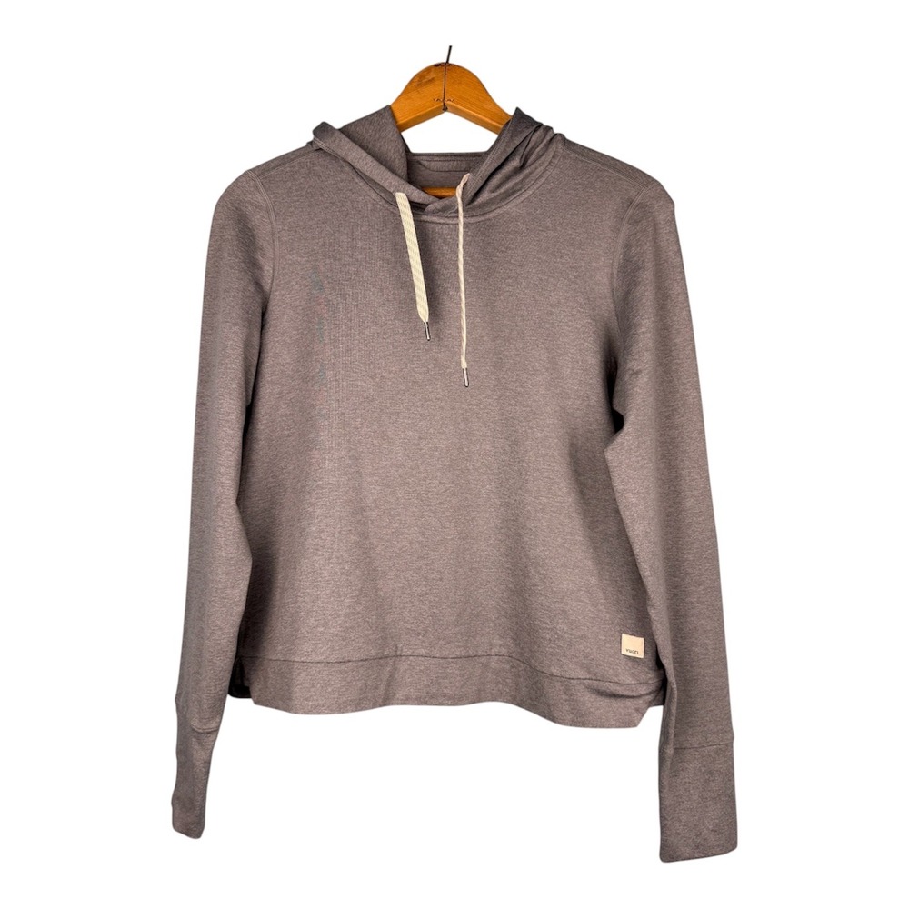 Vuori Halo Essential Hoodie Heathered Grey Cropped Sweatshirt VW226 Womens XS